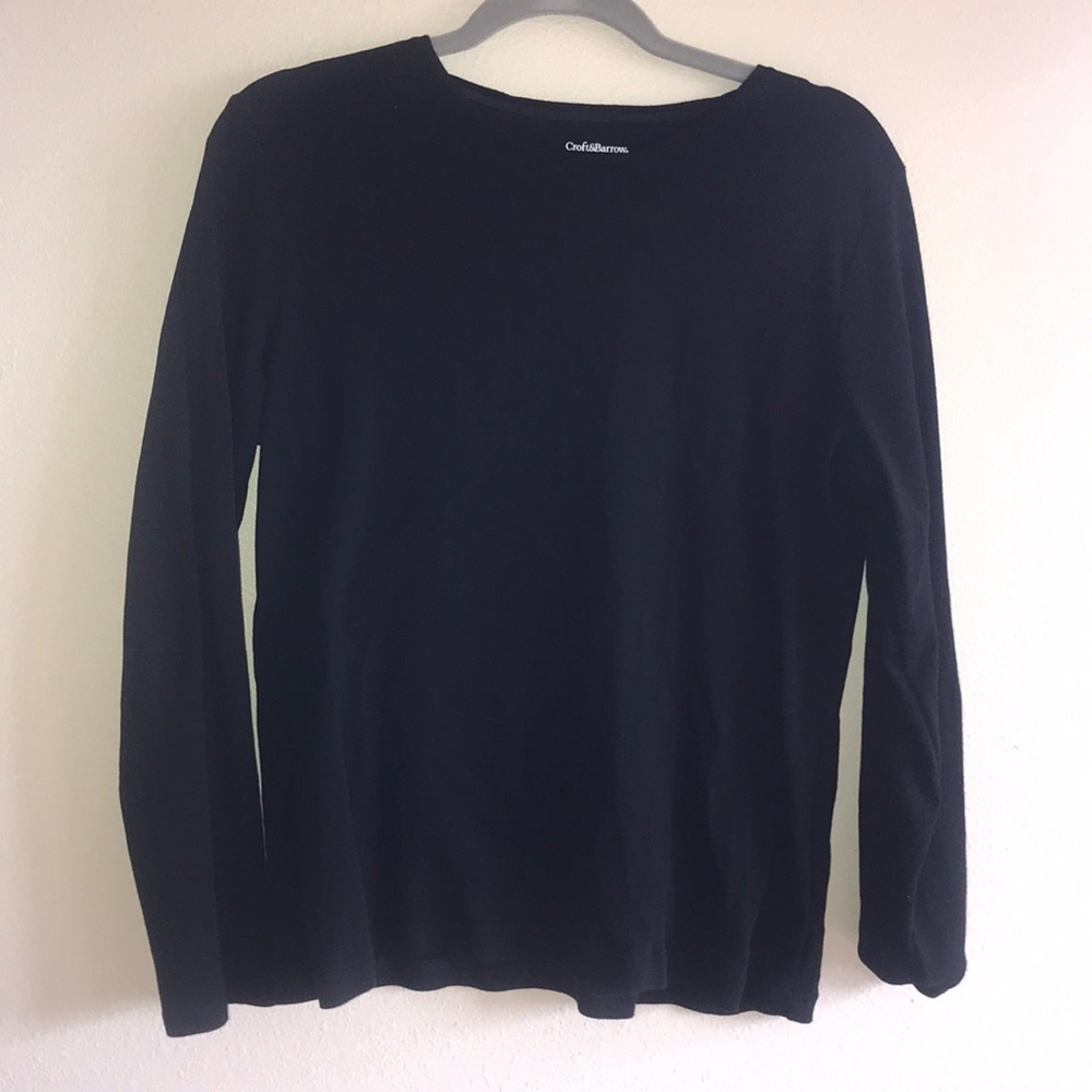 Croft & Barrow long sleeve black tee XL